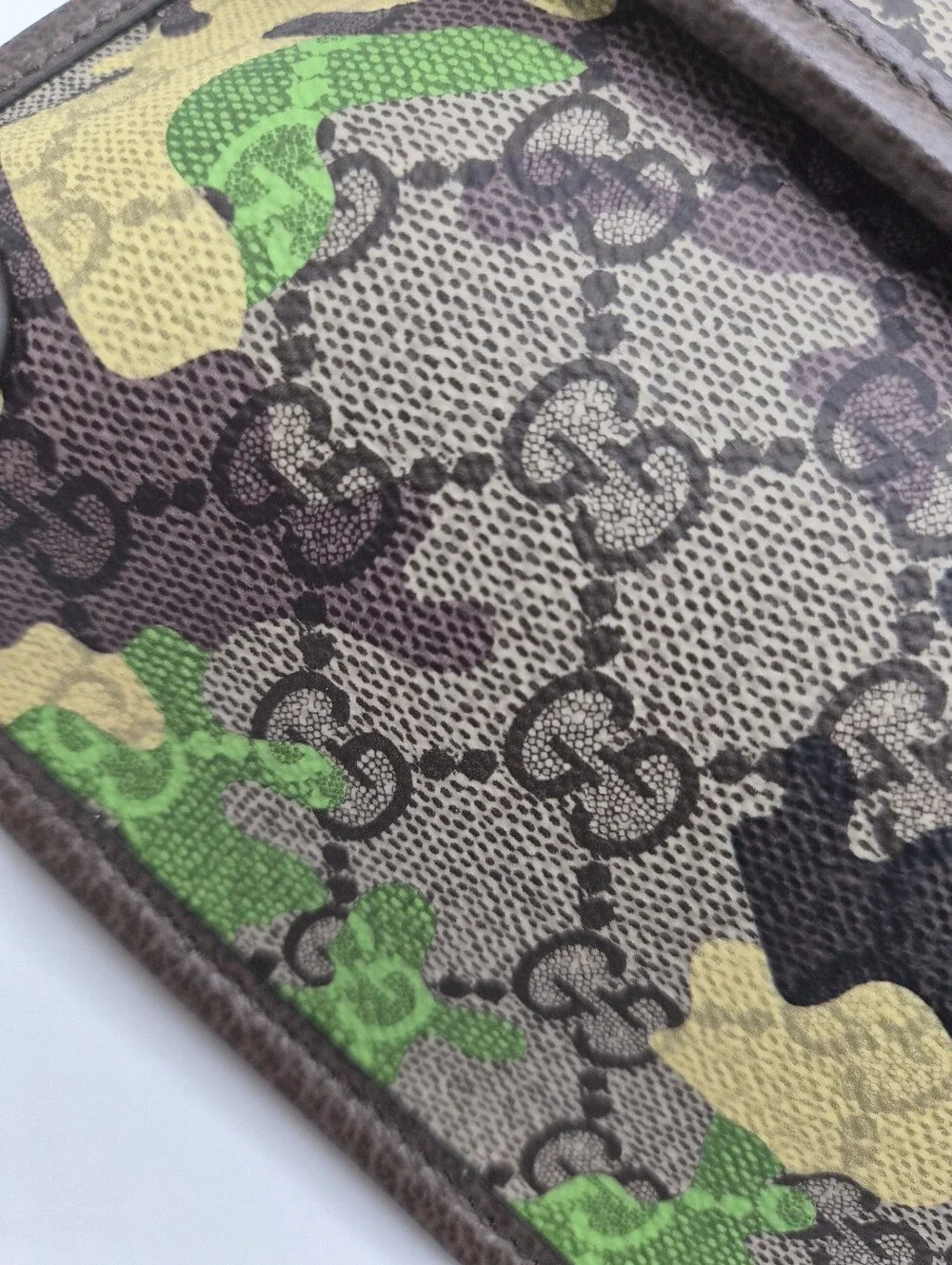 Gucci Green Brown Camo GG Supreme Belt/Messenger Bag